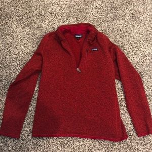 Patagonia red half zip pullover